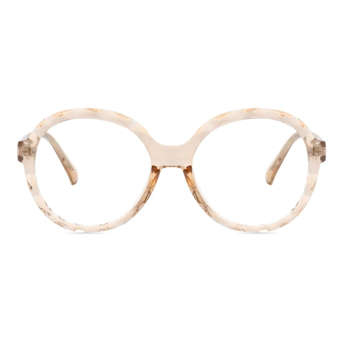 Round Transparent Amber Eyeglasses