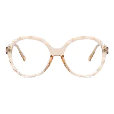 Round Transparent Amber Eyeglasses
