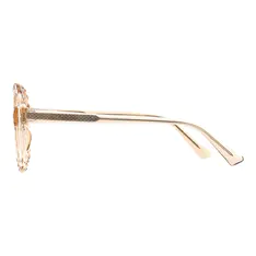 Round Transparent Amber Eyeglasses