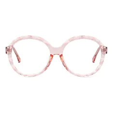 Round Transparent Pink Eyeglasses