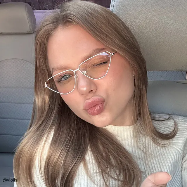 Cat-eye White Eyeglasses