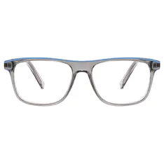 Rectangle Transparent Gray Eyeglasses