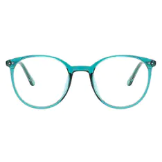 Oval Transparent Green Eyeglasses