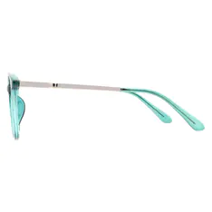 Oval Transparent Green Eyeglasses