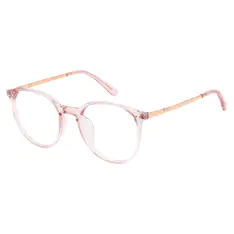 Oval Transparent Pink Eyeglasses