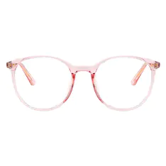 Oval Transparent Pink Eyeglasses