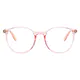 Oval Transparent Pink Eyeglasses