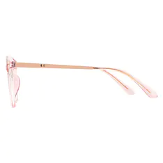 Oval Transparent Pink Eyeglasses