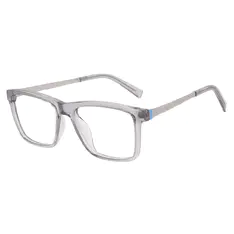 Rectangle Transparent Gray Eyeglasses