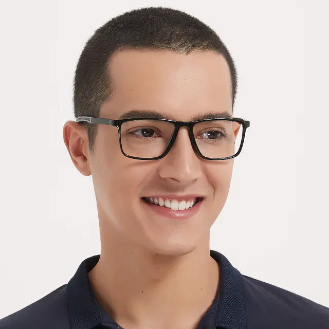 Rectangle Black/Gray Sport Eyeglasses