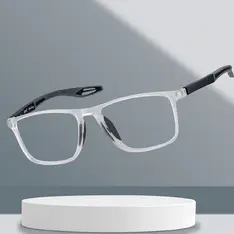 Rectangle Clear/Gray Sport Eyeglasses