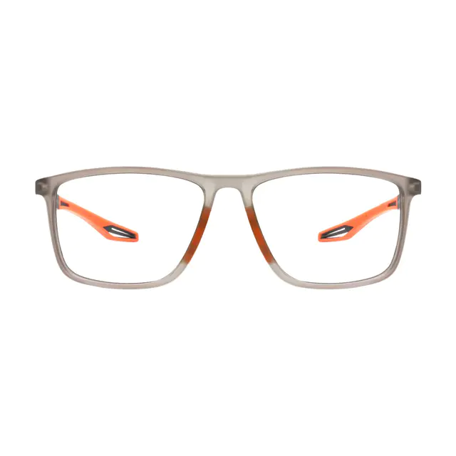 Rectangle Gray/Orange Sport Eyeglasses