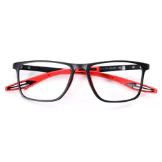 Rectangle Black/Red Sport Eyeglasses