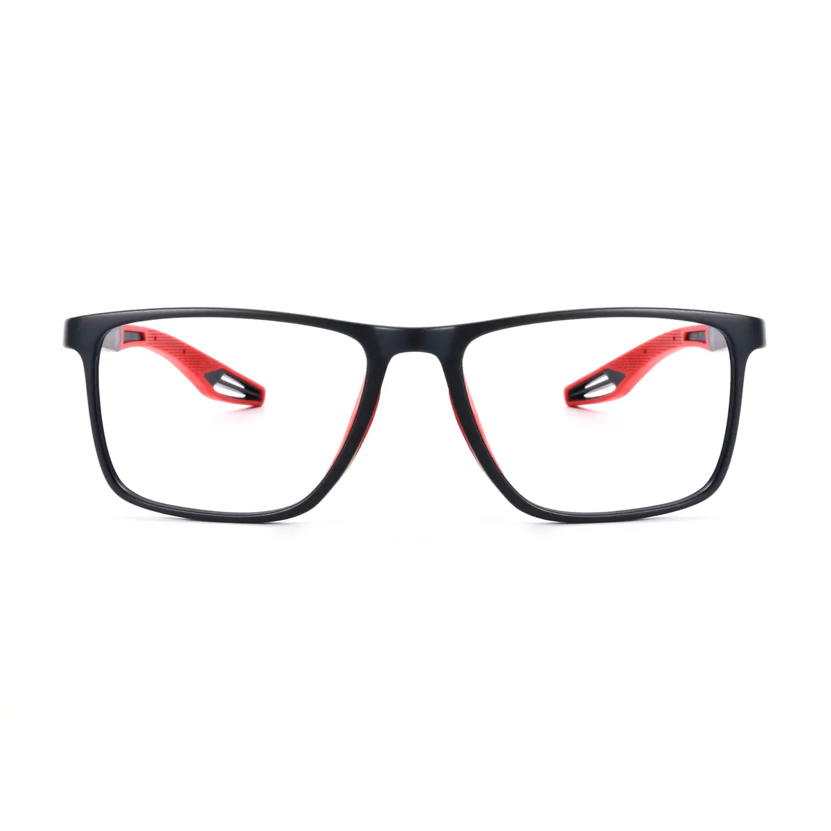Rectangle Black/Red Sport Eyeglasses