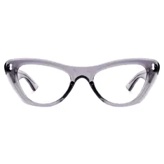 Cat-eye Transparent Gray Eyeglasses