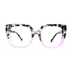 Square Tortoiseshell/Transparent Purple Eyeglasses