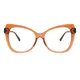 Cat-eye Transparent Brown Eyeglasses