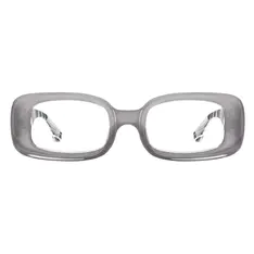 Rectangle Transparent Gray Eyeglasses