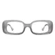 Rectangle Transparent Gray Eyeglasses