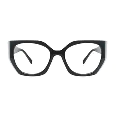 Geometric Black/White Eyeglasses