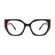 Geometric Black/Red Eyeglasses