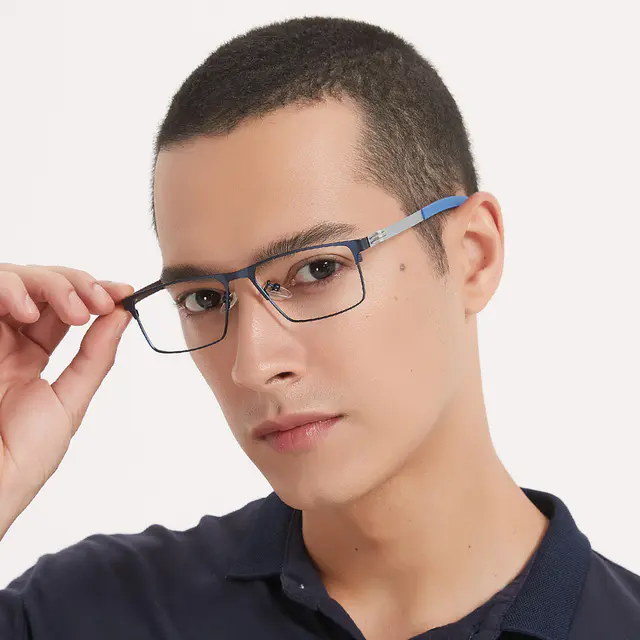 Browline Matte Blue Eyeglasses