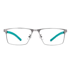 Browline Silver/Green Eyeglasses