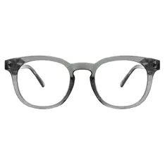 Oval Transparent Gray Eyeglasses