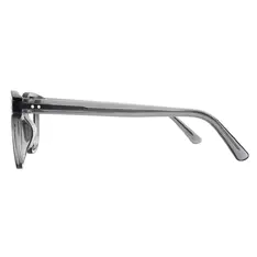 Oval Transparent Gray Eyeglasses