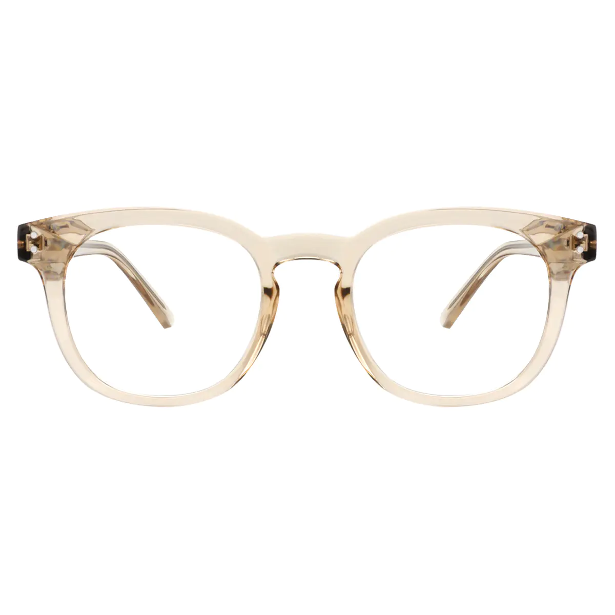 Oval Transparent Amber Eyeglasses