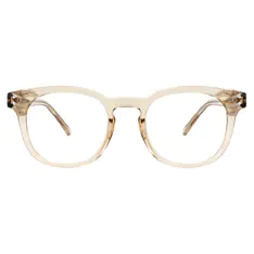 Oval Transparent Amber Eyeglasses
