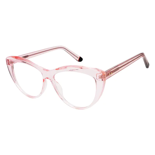 Cat-eye Transparent Pink Eyeglasses