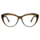 Cat-eye Transparent Brown Eyeglasses