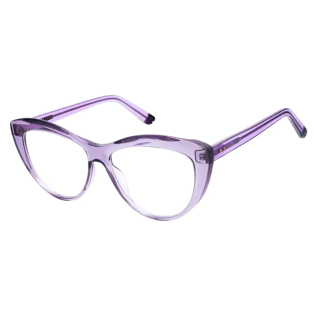 Cat-eye Transparent Purple Eyeglasses
