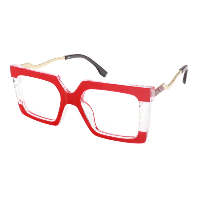 Square Red Eyeglasses
