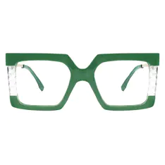 Square Green Eyeglasses