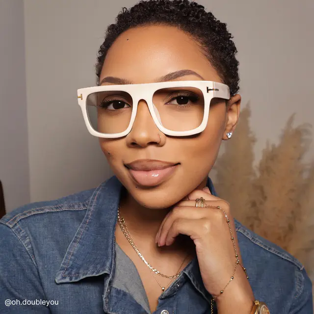 Square Cream Eyeglasses