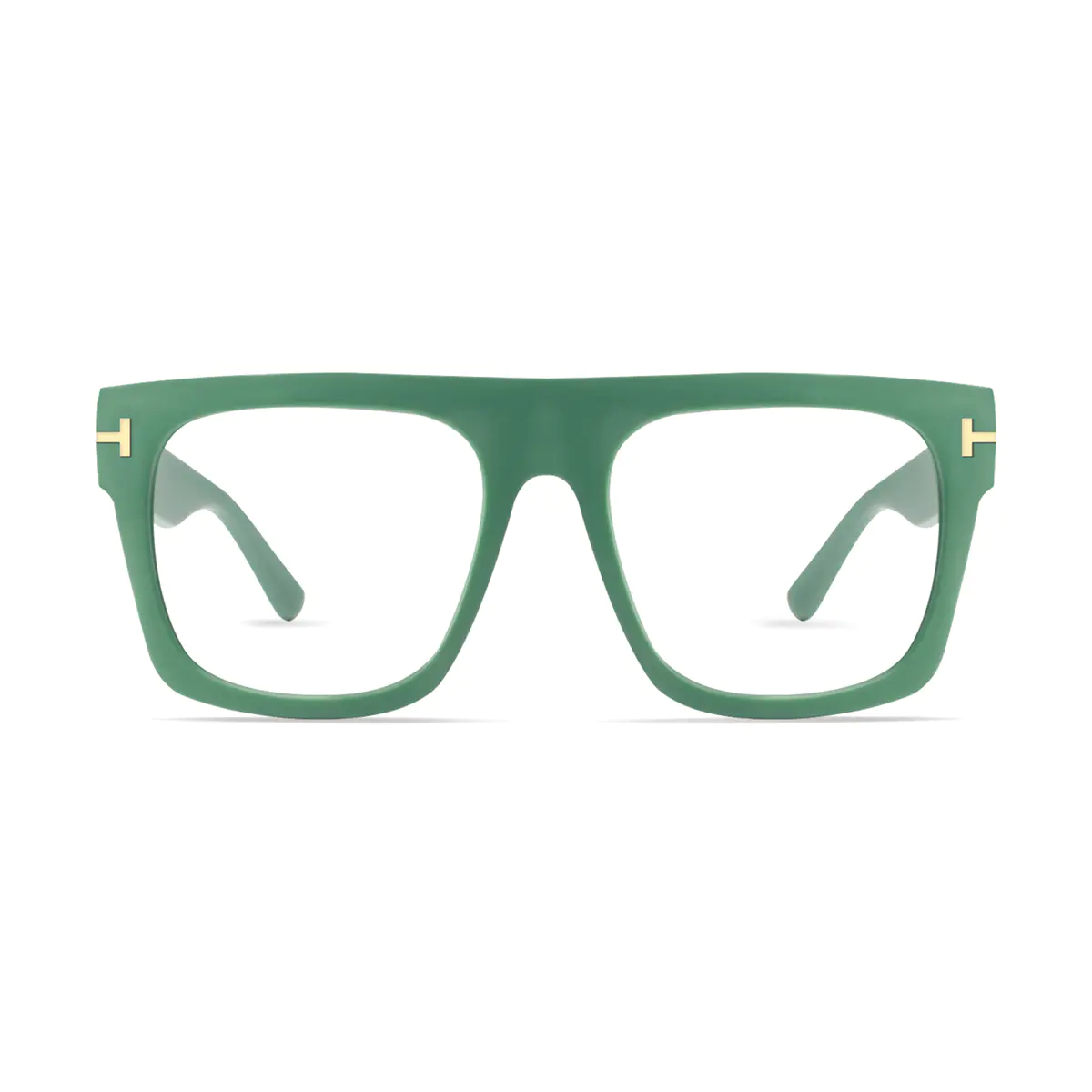 Square Dark Green Eyeglasses