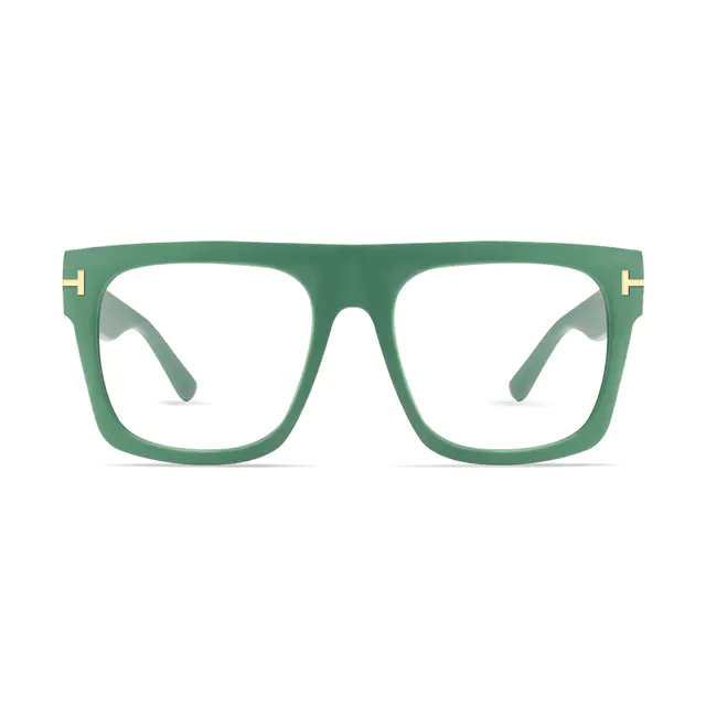 Square Dark Green Eyeglasses