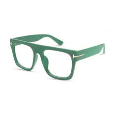 Square Dark Green Eyeglasses