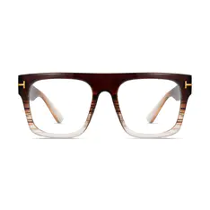 Square Transparent Amber Eyeglasses