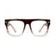Square Transparent Amber Eyeglasses
