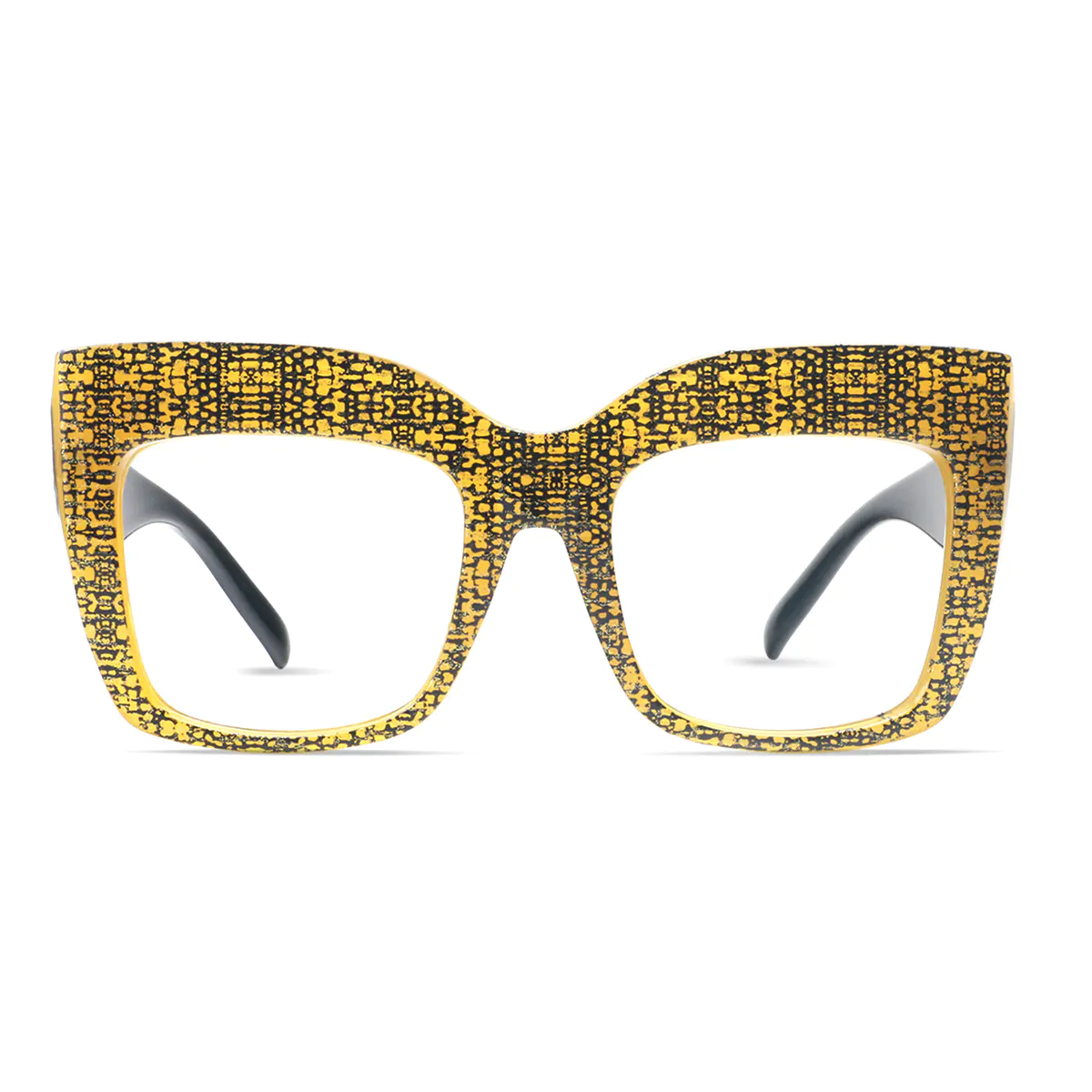Square Dark Yellow Eyeglasses