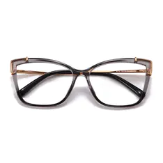 Rectangle Transparent Gray Eyeglasses