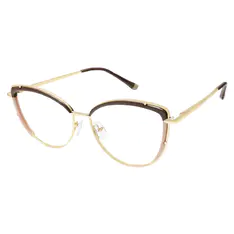 Square Brown/Gold Eyeglasses