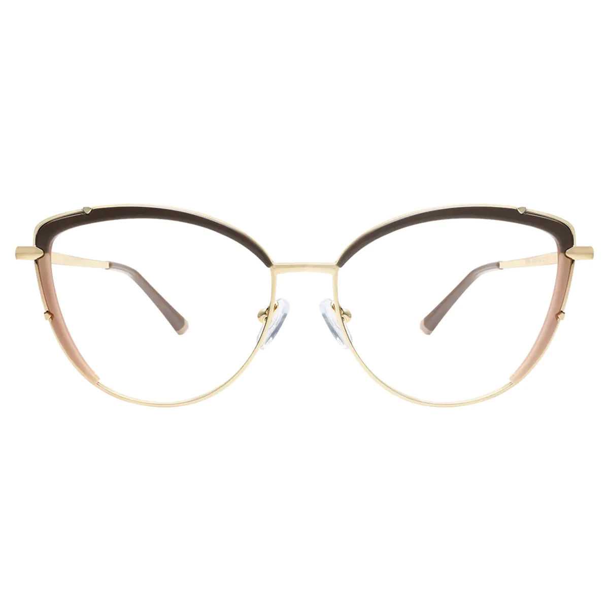 Square Brown/Gold Eyeglasses