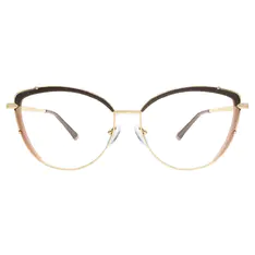 Square Brown/Gold Eyeglasses