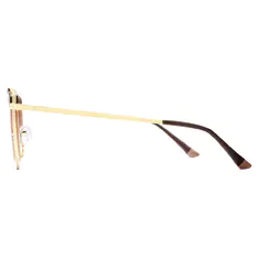 Square Brown/Gold Eyeglasses