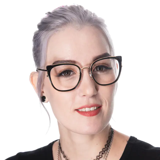 Square Black/Gold Eyeglasses