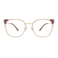 Square Pink/Gold Eyeglasses